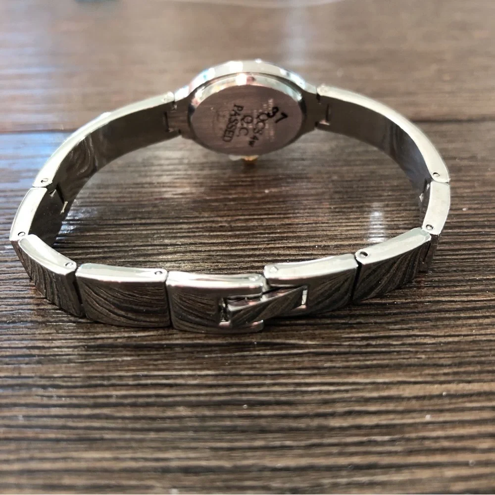 Sliver and gold linked bracelet watch
